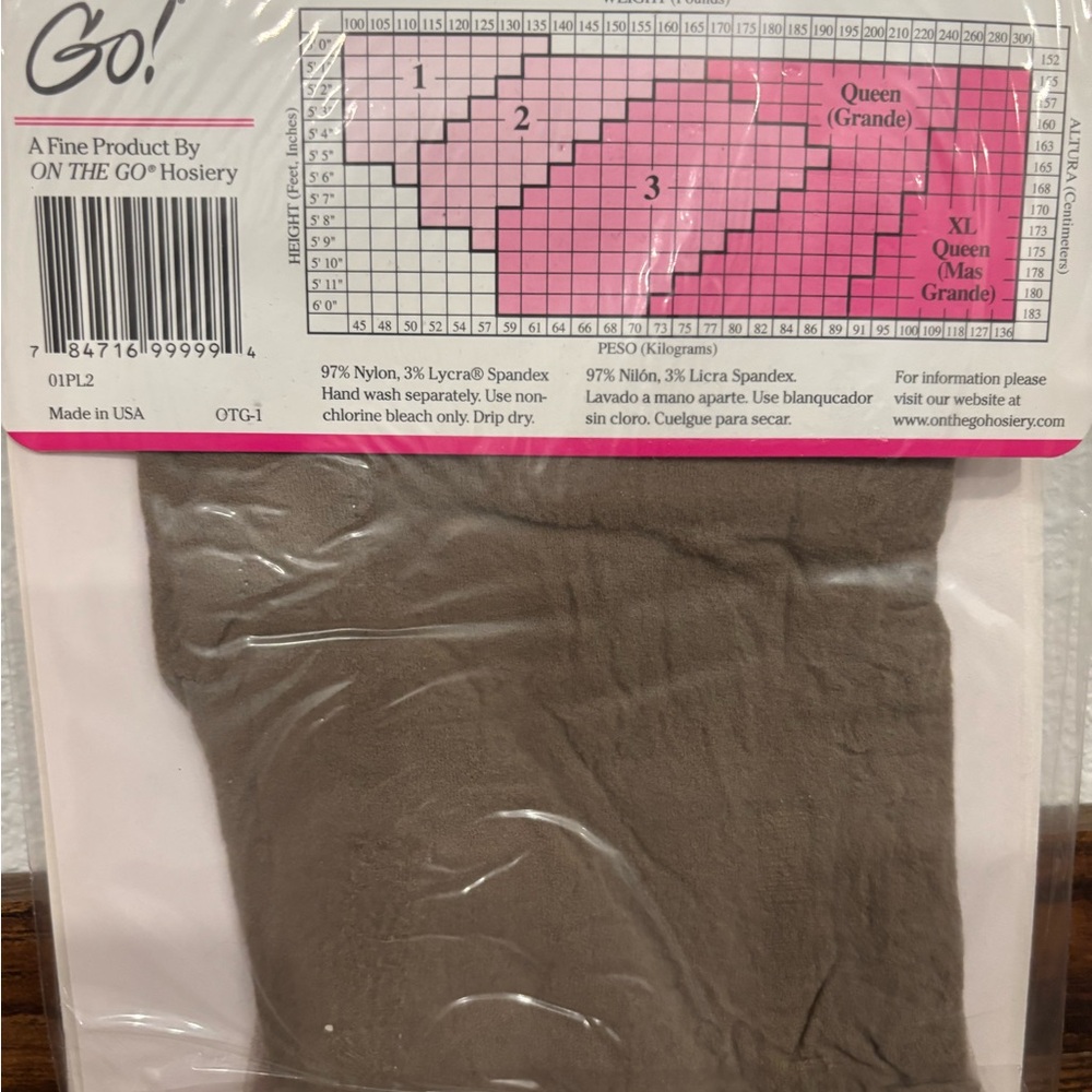 On the Go Ultra Sheer Toe Pantyhose Sz 2 Platina - Picture 2 of 2